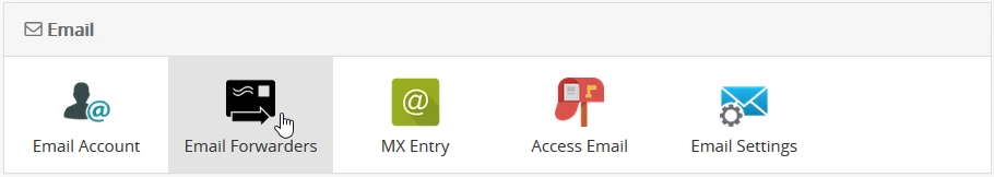 E-mail Forwarders панел webuzo