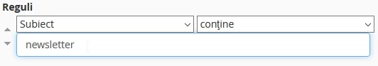 Reguli pentru filtru 