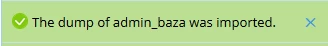 Confirmare import bază e date Plesk