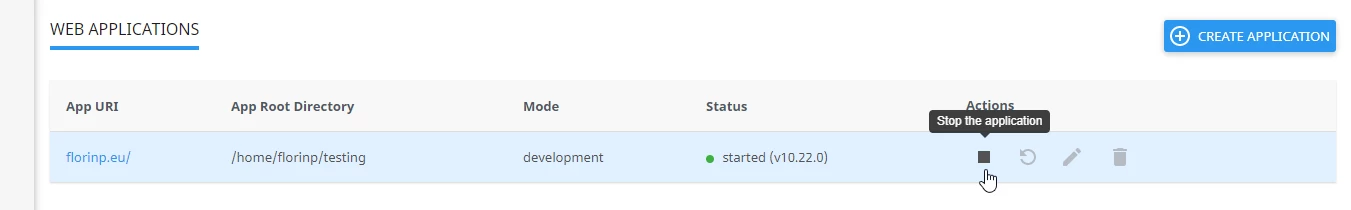 stop application