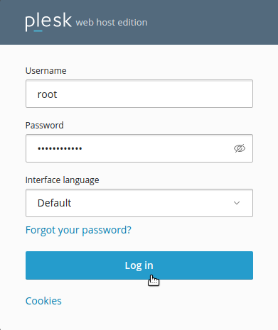 Plesk login