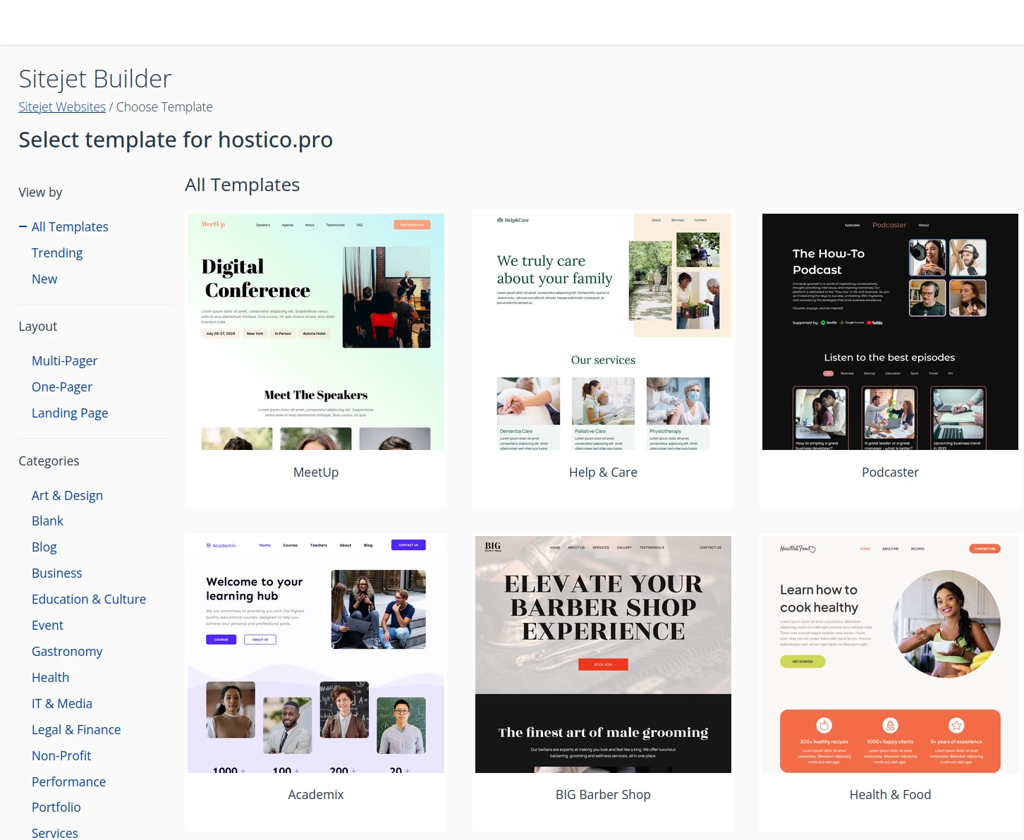 template sitejet