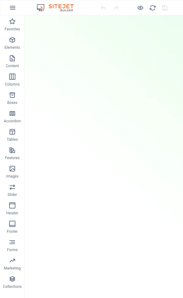 sitejet left menu