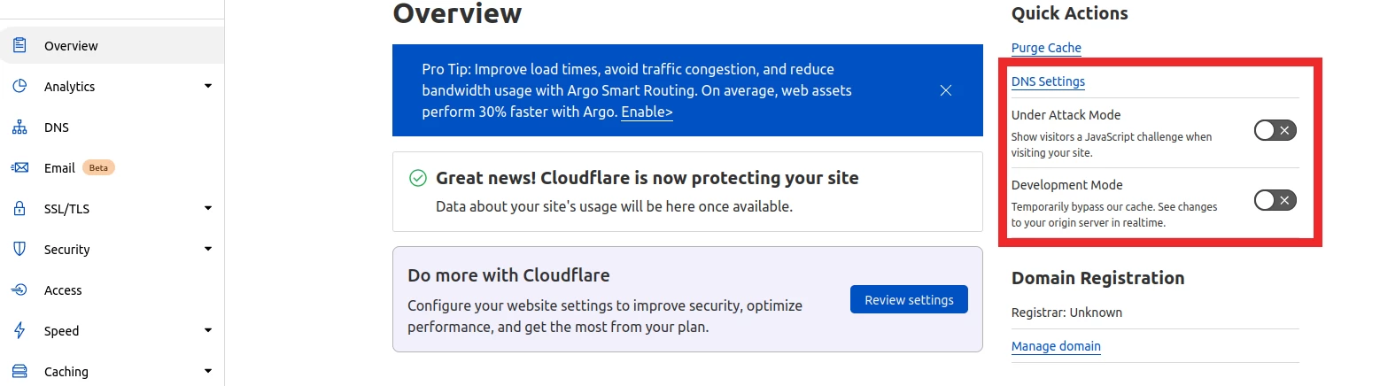 Активиране на Режим под атака